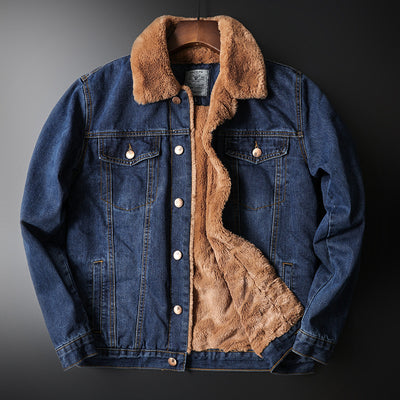 Chaqueta Denim Forrada en Fleece - Estilo Clásico para Otoño e Invierno - Image 2