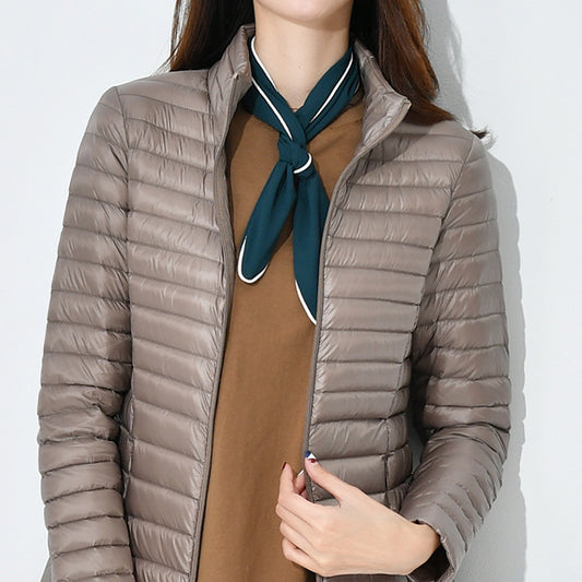 Abrigo Acolchado Mujer Otoño Invierno - Chaqueta Ligera Cuello Alto Ajustada Talla Grande - Image 2