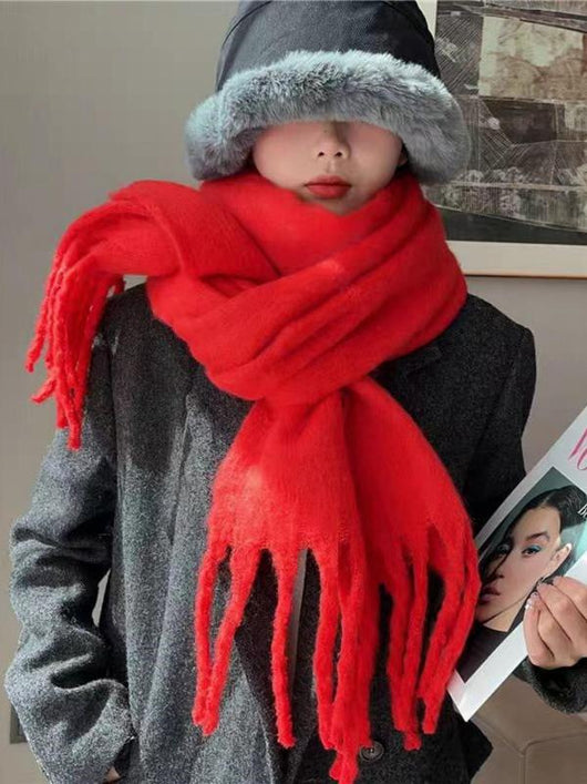 Bufanda de Lana Cálida para Otoño e Invierno - Colores Sólidos Premium - Image 8