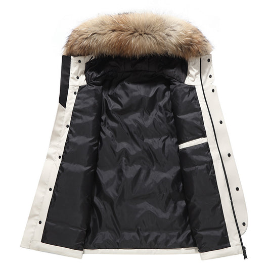 Chamarra de Invierno Acolchada para Hombre con Capucha y Cuello de Piel Sintética - Image 11