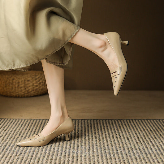 Zapatos de Tacón Medio con Punta Fina y Detalles Calados - Tallas Grandes - Image 37