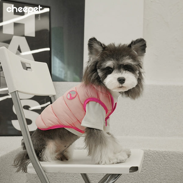 Chaleco Acolchado Reversible para Mascotas - Colores Pastel Invierno