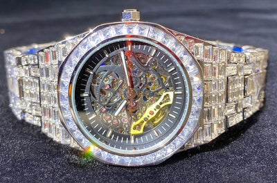 Reloj Mecánico Hip Hop Cuadrado Diamante Luminoso Hueco - Image 10