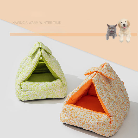 Nido Triangular para Mascotas - Cama Semiencerrada Reversible Todo Clima - Image 5