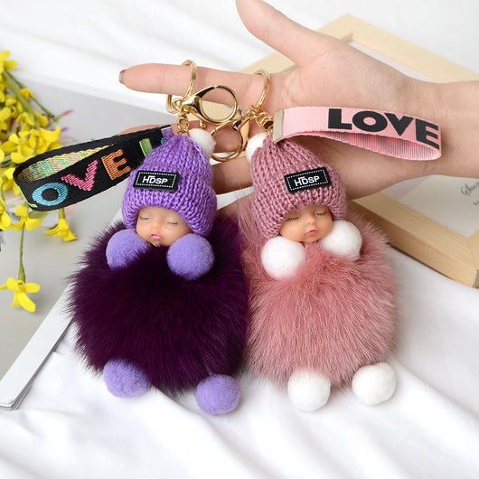 Dije Colgante de Bola de Pelaje de Zorro Real con Muñeca Durmiente - Image 23