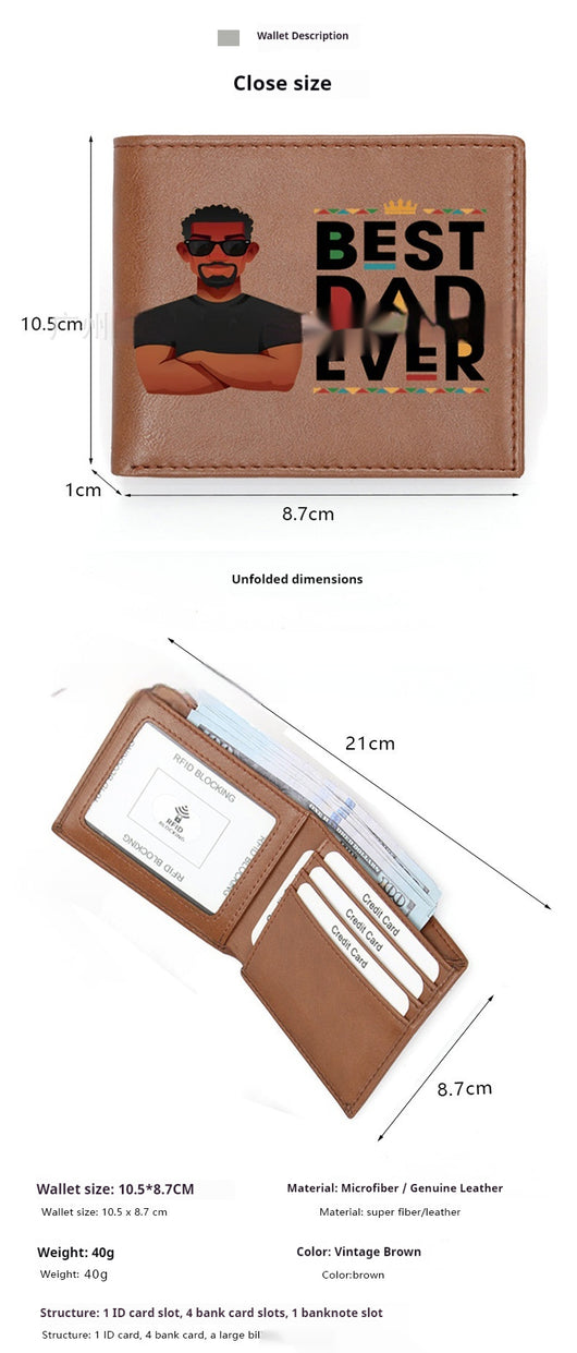 Billetera de Cuero Personalizada para Papá - Diseño Retro Europeo Ultraligera - Image 7