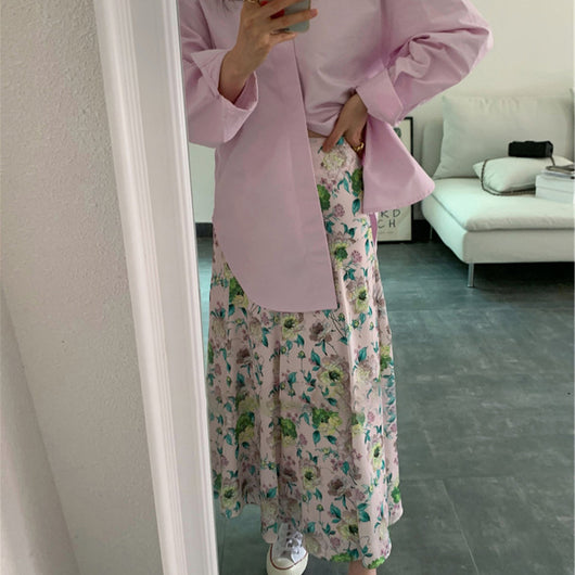 Falda Elegante de Gasa Floral con Temperamento Suave - Image 9