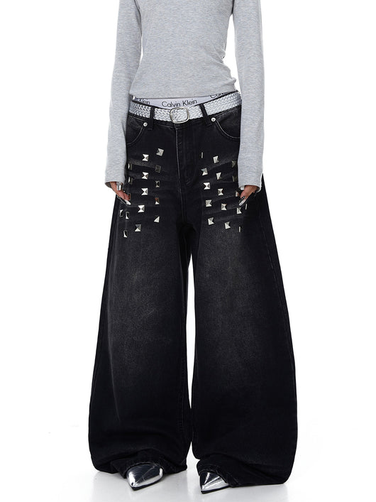 Pantalones Vaqueros Desteñidos para Mujer con Diseño de Remaches Estilo Americano y Detalles Rasgados - Image 6
