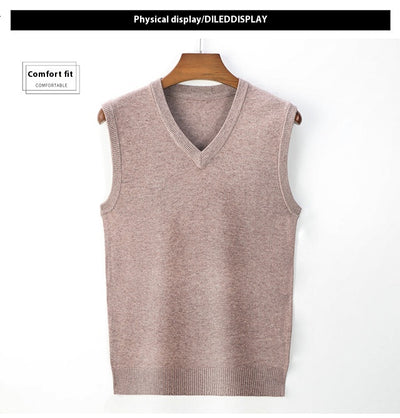 Suéter Casual V-Neck Liso para Hombre - Primavera y Otoño - Image 23