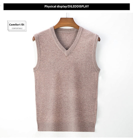 Suéter Casual V-Neck Liso para Hombre - Primavera y Otoño - Image 23