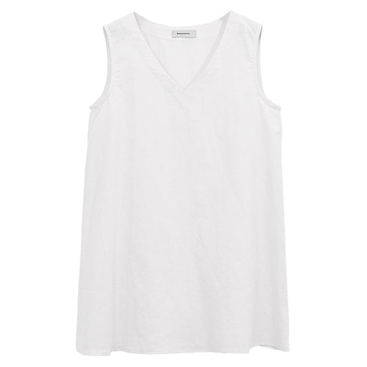 Blusa de Lino Puro Escote V sin Mangas para Mujer - Image 11