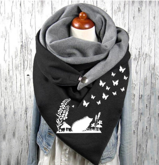Bufanda de Cachemira Cálida con Estampado Navideño para Mujer - Image 2