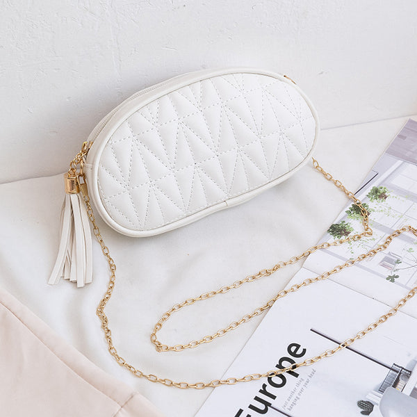 Bolso Bandolera Rombo con Cadena y Borlas - Image 4
