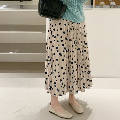 Falda Plisada Cintura Alta Elástica con Estampado de Lunares - Image 8