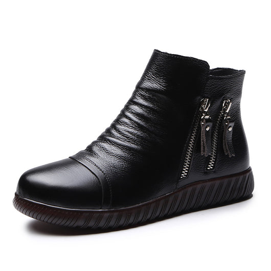 Botas de Cuero Cómodo para Adultos Mayores con Suela Antideslizante - Image 2