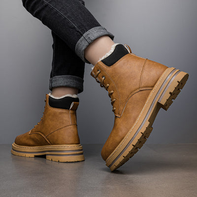 Botas Vaqueras Western para Hombre Invierno Cálidas Suela Gruesa Estilo Retro - Image 15