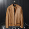 Men's PU Leather Jacket with Zipper Details