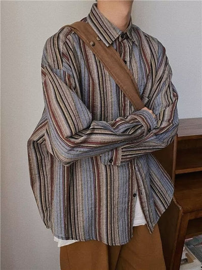 Camisa Abrigo de Pana a Rayas con Mangas Largas - Image 5