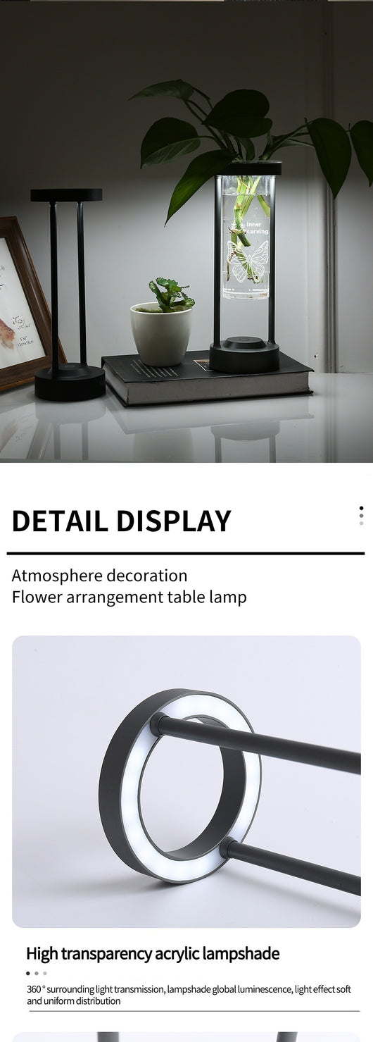 Lámpara de Mesa de Aluminio Transparente con Luz Ambiental - Image 11