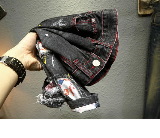 Shorts de Mezclilla Rotos con Parches - Tendencia Urbana Europa y América - Image 2