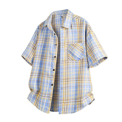 Camisa Casual de Cuadros para Hombre - Manga Corta - Image 8