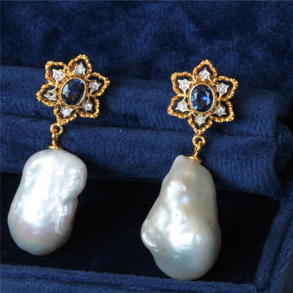 Aretes de Perlas Barrocas de Agua Dulce