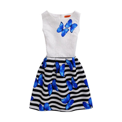 Vestido Princesa Niña sin Mangas con Estampado Elegante - Image 9