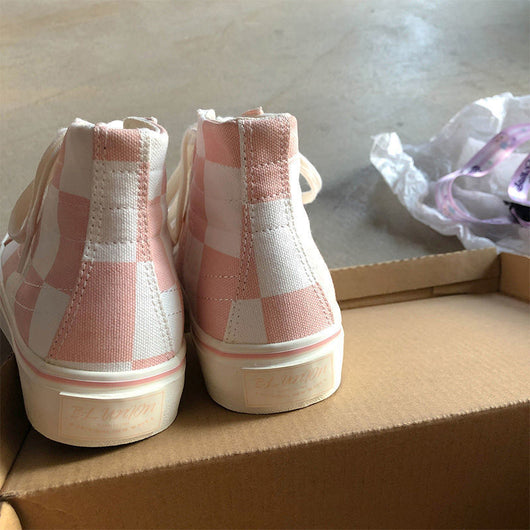 Zapatillas de Lona a Cuadros para Mujer Caña Alta - Image 3