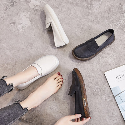 Zapatos Blancos de Cuero Británico con Suela Flexible - Estilo Versátil - Image 20