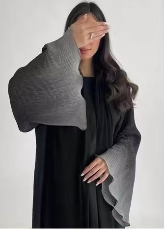 Cardigan Largo Plisado Degradado Elegante para Mujer - Image 8