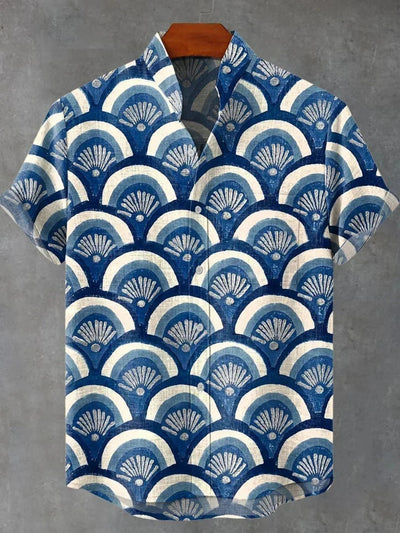 Camisa Casual Cuello Mao Manga Corta Versátil para Hombre - Image 9