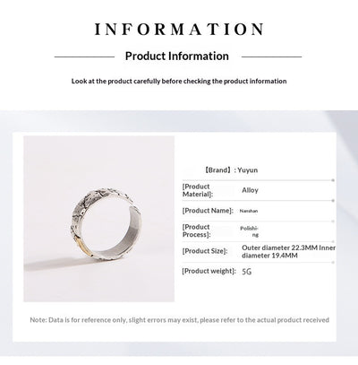 Anillo Vintage para Hombre con Textura de Piedra y Acabado Envejecido - Image 9