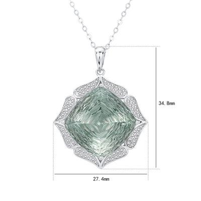 Collar de Plata 925 con Cristal Verde Natural - Diseño Europeo Lujo - Image 12