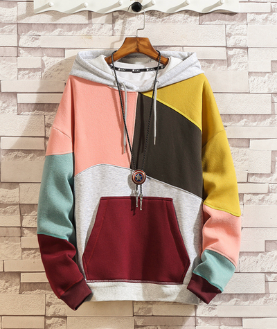 Sudadera Suelta de Bloque de Colores con Cuello Redondo - Image 2