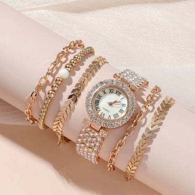 Reloj Pulsera de Diamantes para Mujer - Set Lujo de 6 Piezas con Caja de Regalo - Image 11