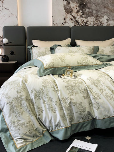 Juego de Cama de Algodón Premium Estilo Campestre con Flores Digitales - Image 29