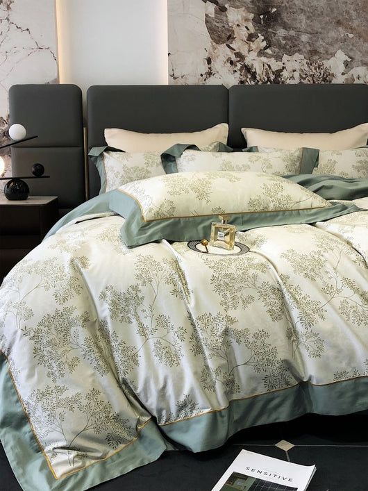 Juego de Cama de Algodón Premium Estilo Campestre con Flores Digitales - Image 29