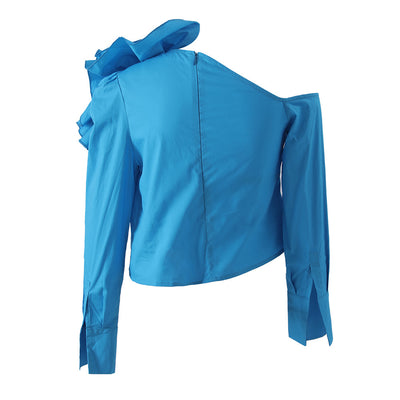Blusa Diseñadora Estilo Francés con Motivo Floral Tridimensional - Image 10