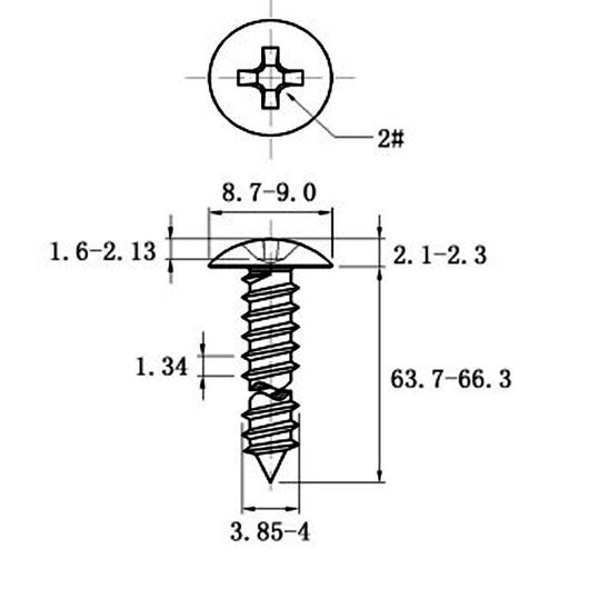 Tornillo Autorroscante de Acero Inoxidable Cabeza Ancha Tipo Champiñón - Image 29