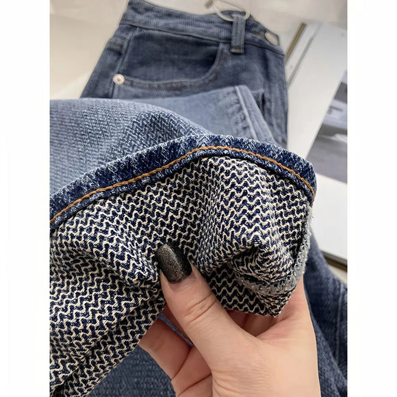 Jeans Rectos Azul Retro para Mujer