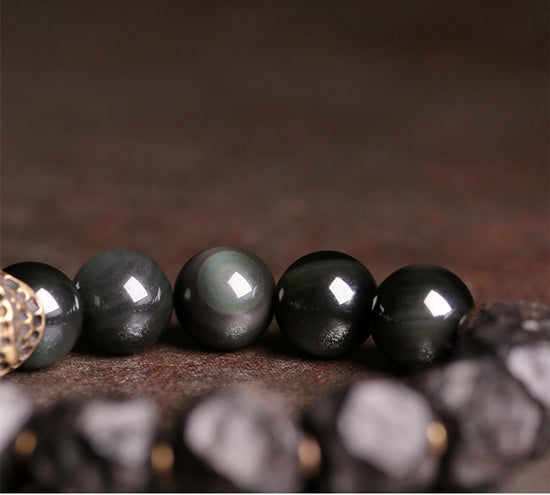 Mano Decorativa de Ébano y Obsidiana