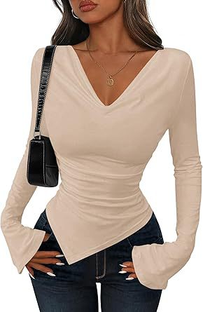 Blusa Asimétrica de Cuello Alto para Mujer - Diseño Sexy y Reductor - Image 10