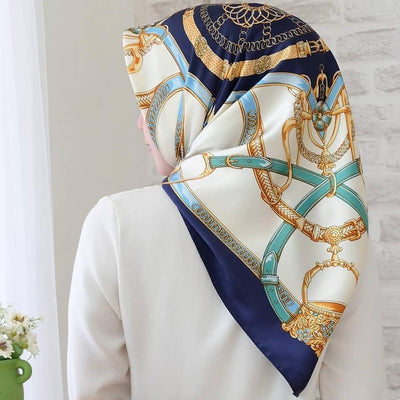 Pañuelo Cuadrado Grande de Seda Simulada - Accesorio Versátil para Mujer - Image 31