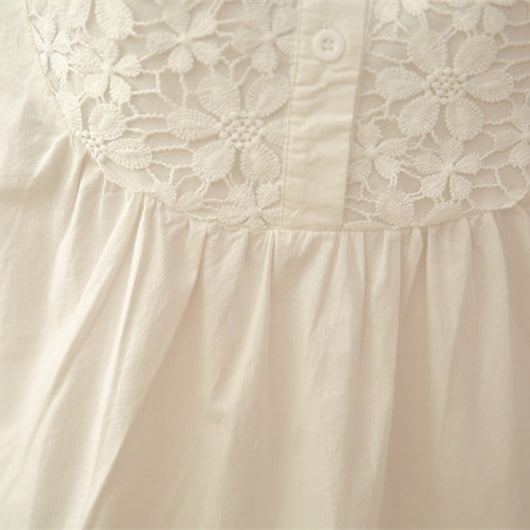 Blusa Vestido Blanco de Encaje Delicado para Mujer - Image 3