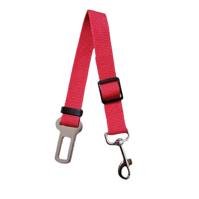 Brown nylon pet car safety belt with adjustable strap, metal seatbelt buckle, and swivel snap hook. - Image 21