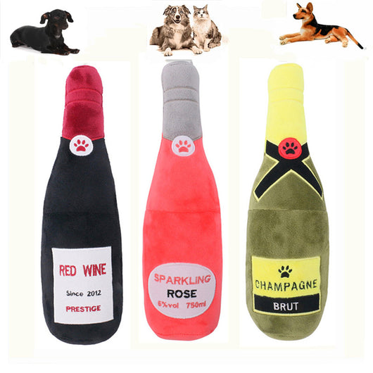 Juguete Vocal Interactivo para Mascotas - Botella de Vino Masticable con Sonido
