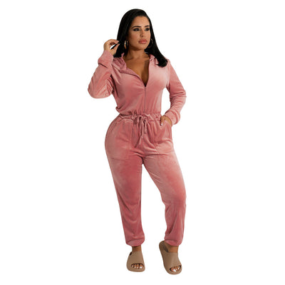 Jumpsuit Largo de Terciopelo Suelto para Mujer - Image 4