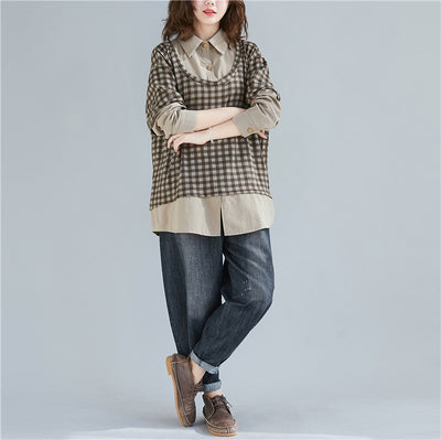 Camisa de Dos Piezas con Costuras a Cuadros - Image 7