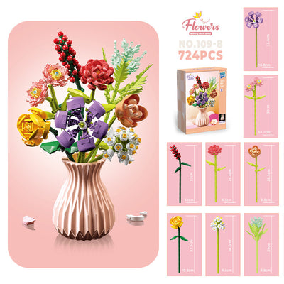 Bloques de Construcción Flores con Piezas Pequeñas - Juguete Educativo Armable - Image 13