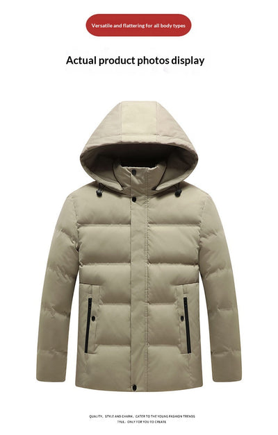 Abrigo Acolchado de Algodón para Hombre con Capucha Desmontable Forrada en Polar - Image 21